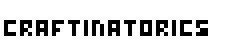 craftinatorics in nano square: readable font in all caps. Mostly right angles, but the R, N, and S have a little curve.